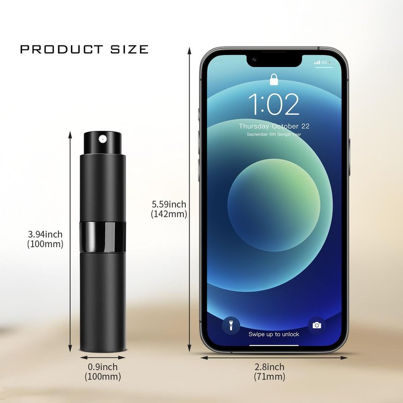 Refillable Perfume Atomizer 3 Pack - Portable Leak-Proof Travel Spray Bottles for Men & Women | Aluminum (Black, Silver, Blue)