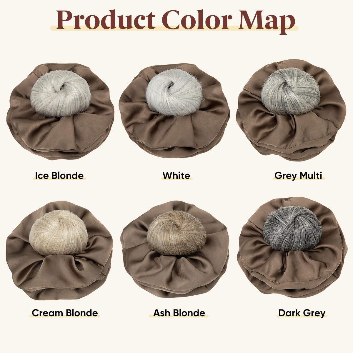 SARLA Small Sleek Claw Clip Hair Bun with Hair Scrunchies Hairpieces for Women Synthetic Elegant Updo Donut Chignon Ponytail Ease Use Grey Multi