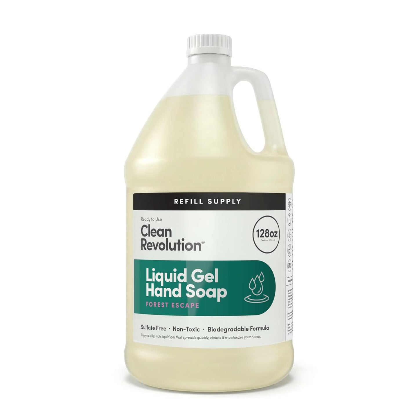 Liquid Gel Hand Soap - Natural Lavender Essential Oils | Silky Rich, Quick Lather, 128 Fl Oz