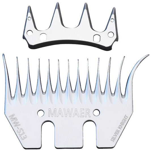 MAWAER 13 Curved Tooth Sheep Shear Clipper Replacement Blades for fit Oster, Lister, Heiniger Sheep Clippers, Detachable Animal Trimmer Shears for Grooming Goats Lambs Llamas Alpacas