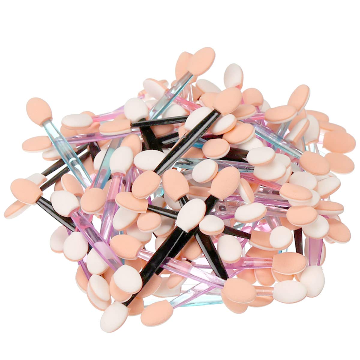 200PCS Disposable Dual-Sided Eye Shadow Sponge Applicators - Multicolor Makeup Brushes