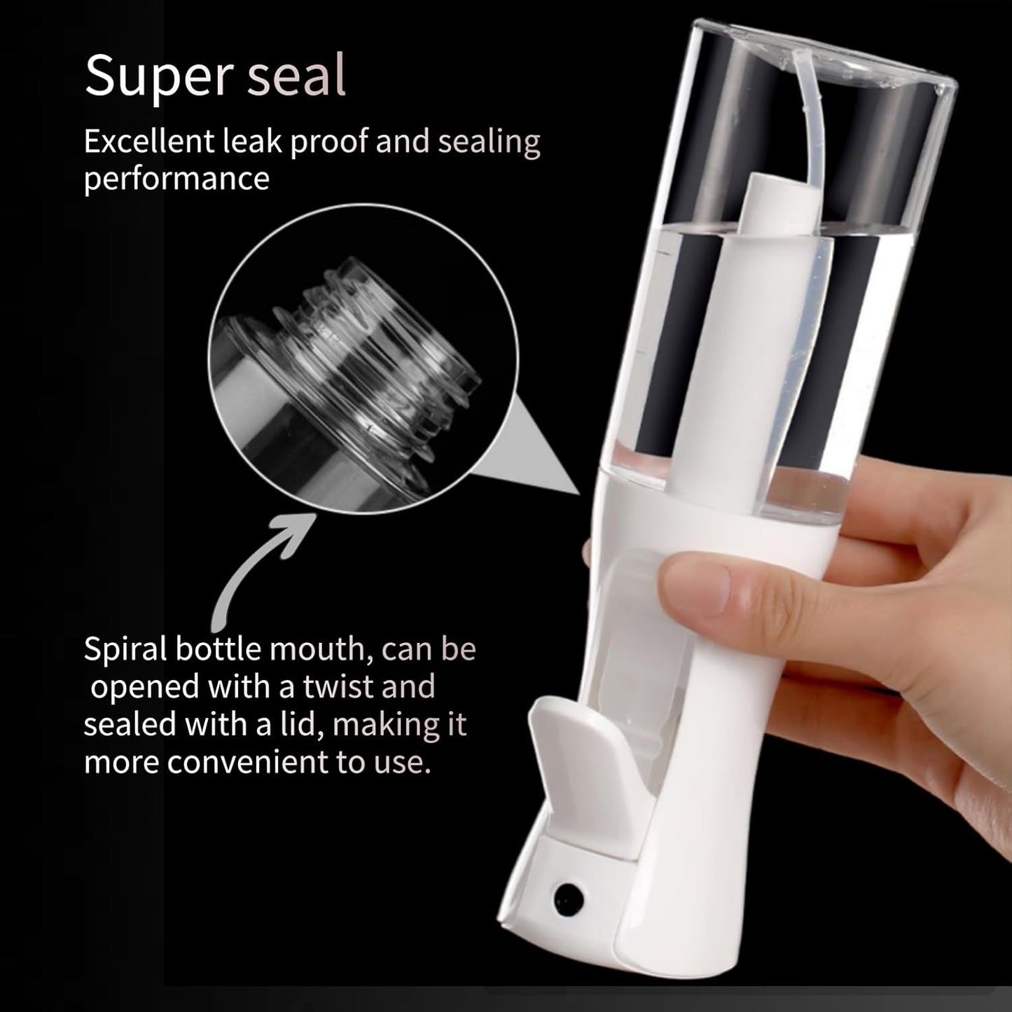 Continuous Spray Bottles - Ultra Fine Mist Sprayer for Hair, Cleaning & Plants | 6.8 OZ (2 Pack)