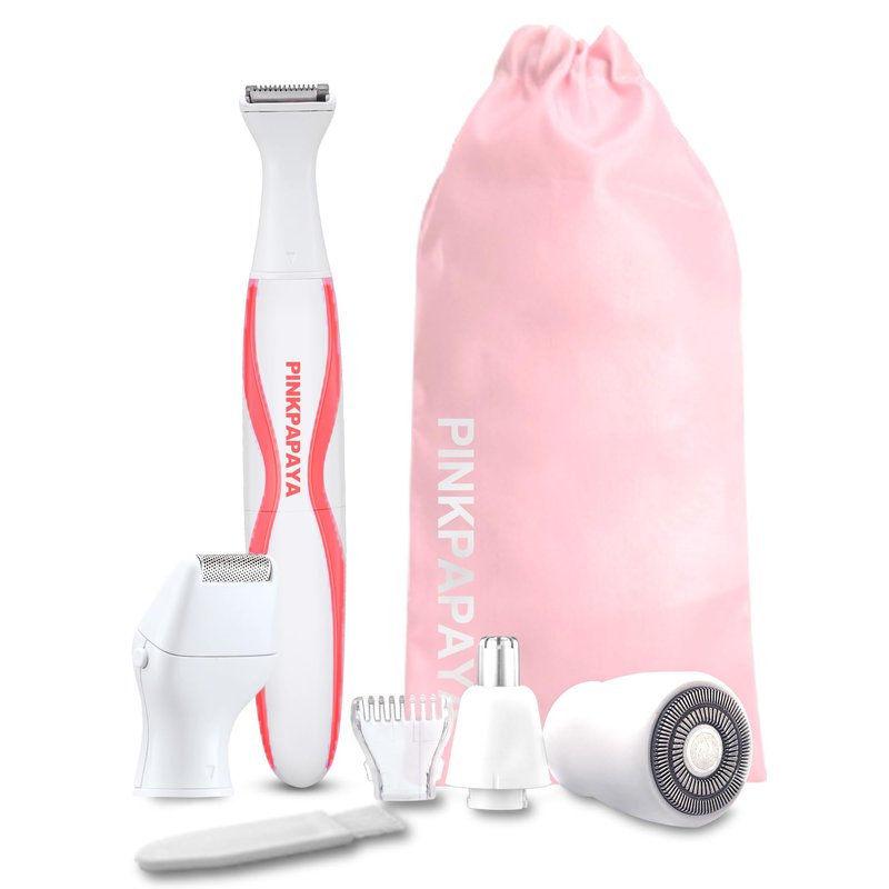 Pinkpapaya 4in1 Nose Hair Trimmer for Women,Facial Hair Remover,Electric Face Shaver Razor for Nose Ear,Bikini Trimmer,Facial Hair Removal,Tomato/p9k8