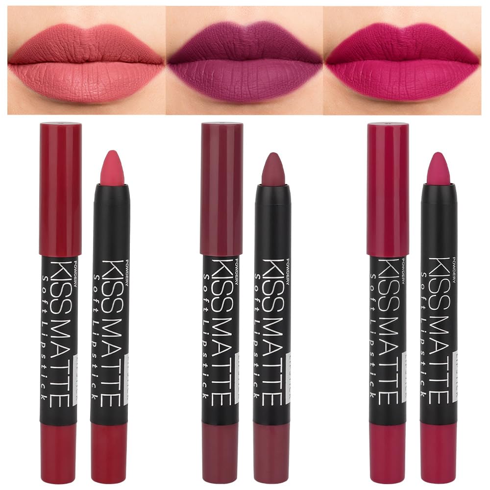Matte Lipstick - Long-Lasting Velvet Lip Crayon with Waterproof Formula | Smooth Lightweight Lip Color, 08