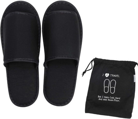 Portable Travel Slippers - Open Toe Foldable Sandals for Spa & Hotel | Washable Indoor Footwear with Bags