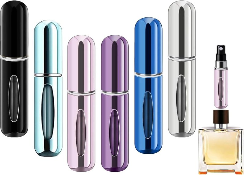 Refillable Travel Perfume Bottle - Mini Portable Atomizer with Refill Pump | 5ml, 6 Pack for Easy Travel