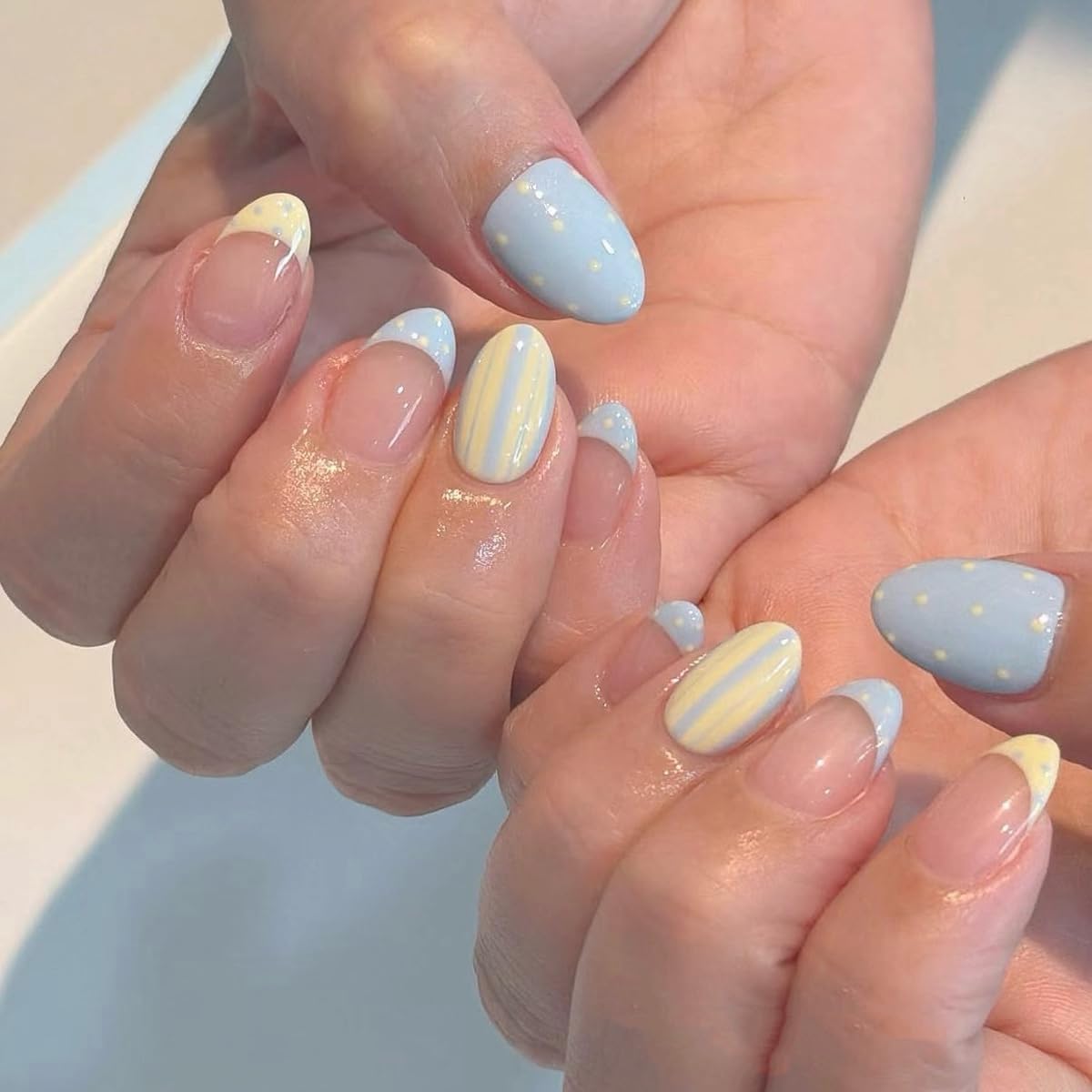 Lemon Press-On Nails - Short Oval Yellow | Fresh Fruit Design, Skin-Friendly & Trimable for Summer Fun