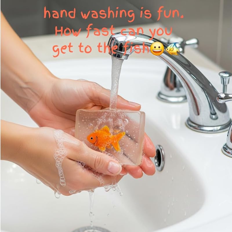 Kids Clear Soap with Hidden Fish Toy – 4 oz Fun Bath Time Surprise