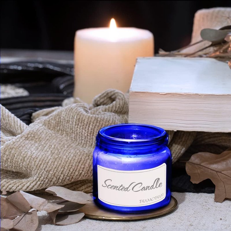 Glass Jars with Lids - 2 oz Blue Round Containers | 48 Pack for Cosmetics, Samples, Creams & Powders