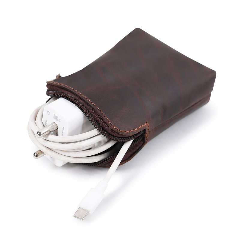 CestAntiQ Premium Full-Grain Leather Playing Card Case Zippered Card Deck Holder for Poker and Bridge Travel Accessory Secure Multi-Purpose Wallet Compatible for Pockemon Cards Holder Brown