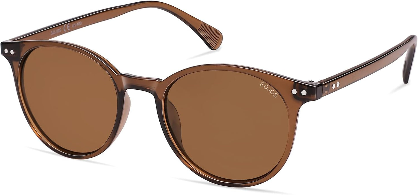 SOJOS Small Round Polarized Sunglasses for Women & Men - Vintage UV400 Protection