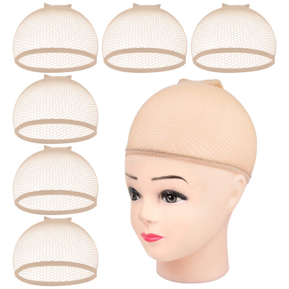 Mesh Wig Cap - 6 Pcs Fishnet Non-Slip Hair Net for Women | Comfortable Weave Cap