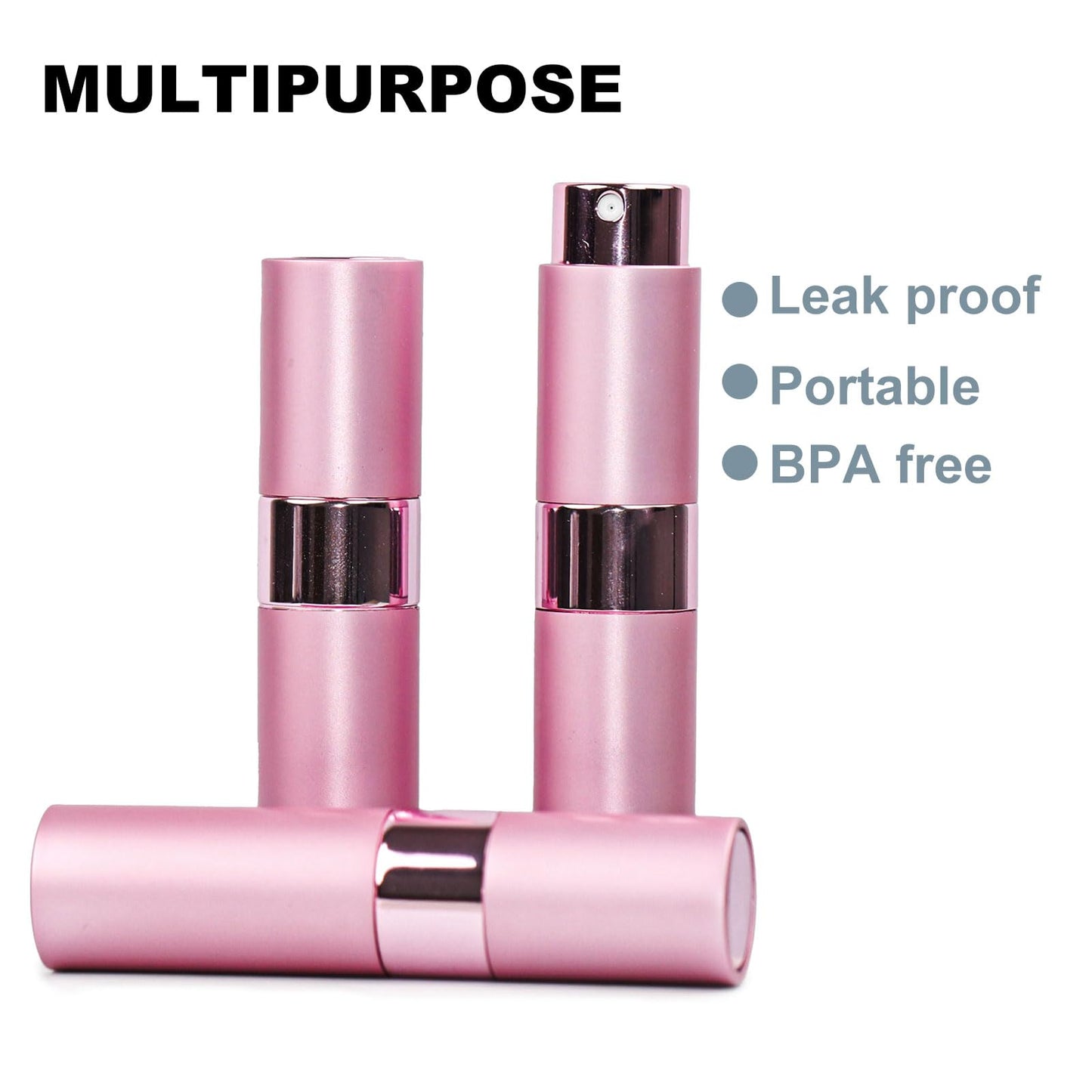 HDFCLUP 10 PCS 8ml Perfume Atomizer Refillable Bottle, Cologne Travel Spray Bottle, Mini Spray Empty for Refill, Refillable Portable Sprayer (Pink)