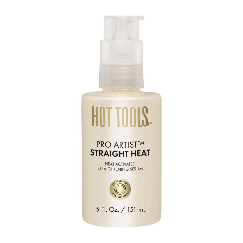 HOT TOOLS Heat Protectant Straightening Serum | Hair Straightener, Reduces Frizz, and Speeds Up Styling | Protects Hair from Heat Damage without Use of Silicones