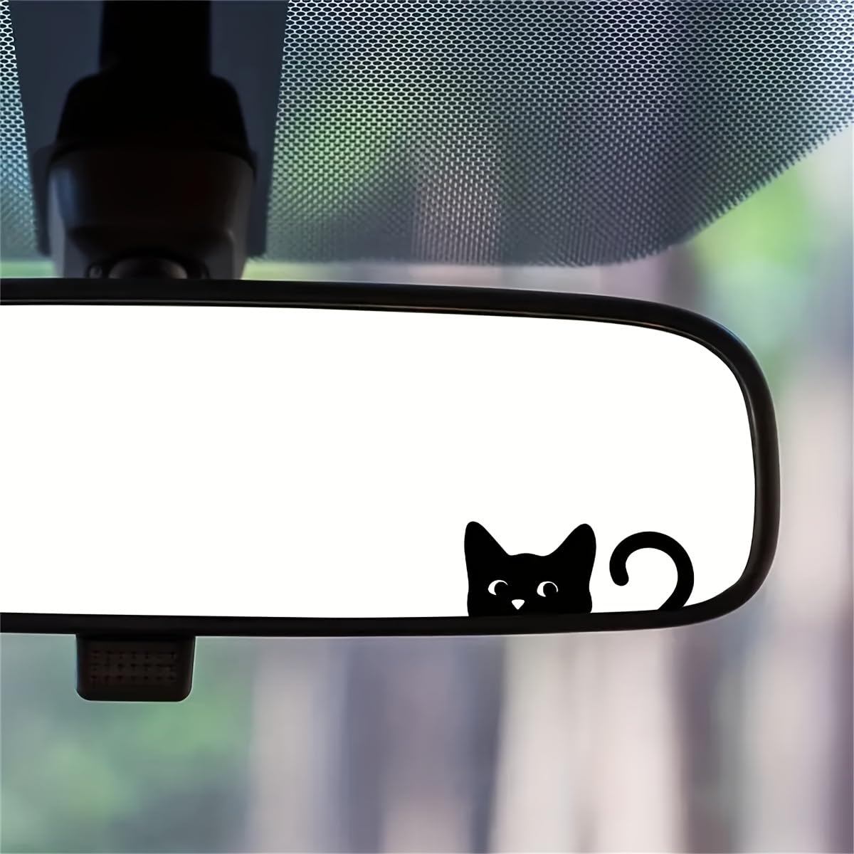 5-Pack Cute Cat Vinyl Stickers, Glossy Self-Adhesive Cartoon Animal Decals for Car Rearview Mirror, Mirror, Computer & Christmas Decorations