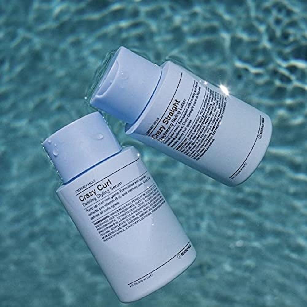 J Beverly Hills Blue Crazy Straight Styling Lotion with Vitamin B5 for Frizz Control, 8 Oz