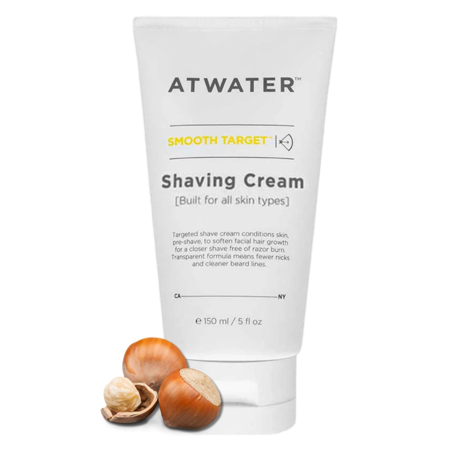 ATWATER Smooth Target Shaving Cream, Men's Pre-Shave and Shave Cream in One, Translucent Formula with Rosa Gallica Extract, Nick-Free Protection for Sensitive Skin - 5 oz (2-Pack)