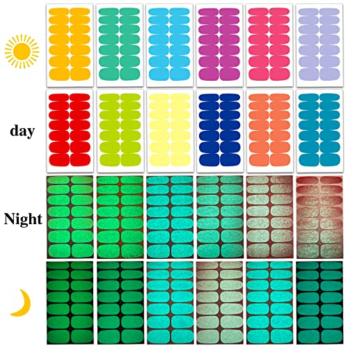 JERCLITY 12 Sheets Luminous Full Wrap Nail Polish Strips & Nail File Kit