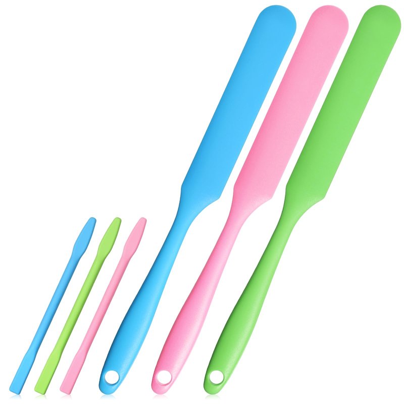 6Pcs Silicone Wax Stick, Silicone Stirring Stick Non-Stick Wax Spatulas Set, Reusable Hard Scraper Applicator, Spatula Hair Removal Sticks for Beauty Cosmetics Home Salon Body Use