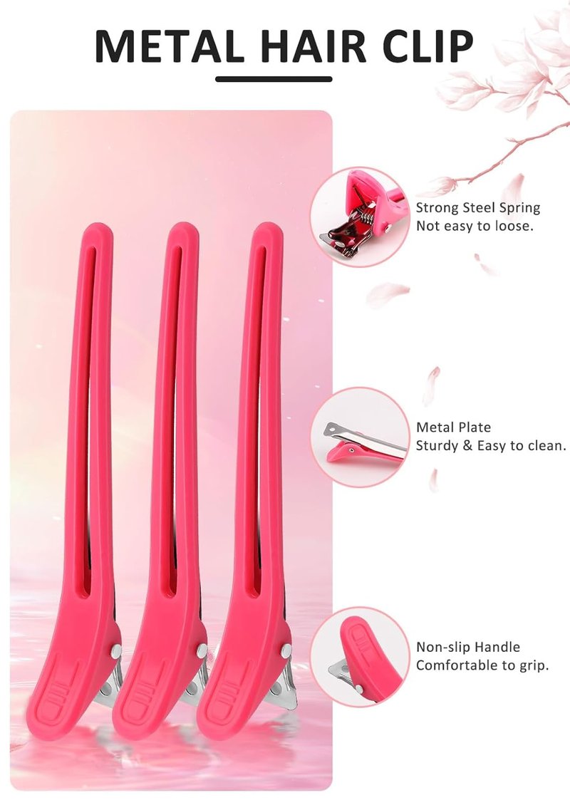 19PCS Hair Bleach Dye Kit - Complete Set with Brush, Bowl, Clips & Protective Gear | Ideal for Home Hair Coloring & Highlighting (Pink)