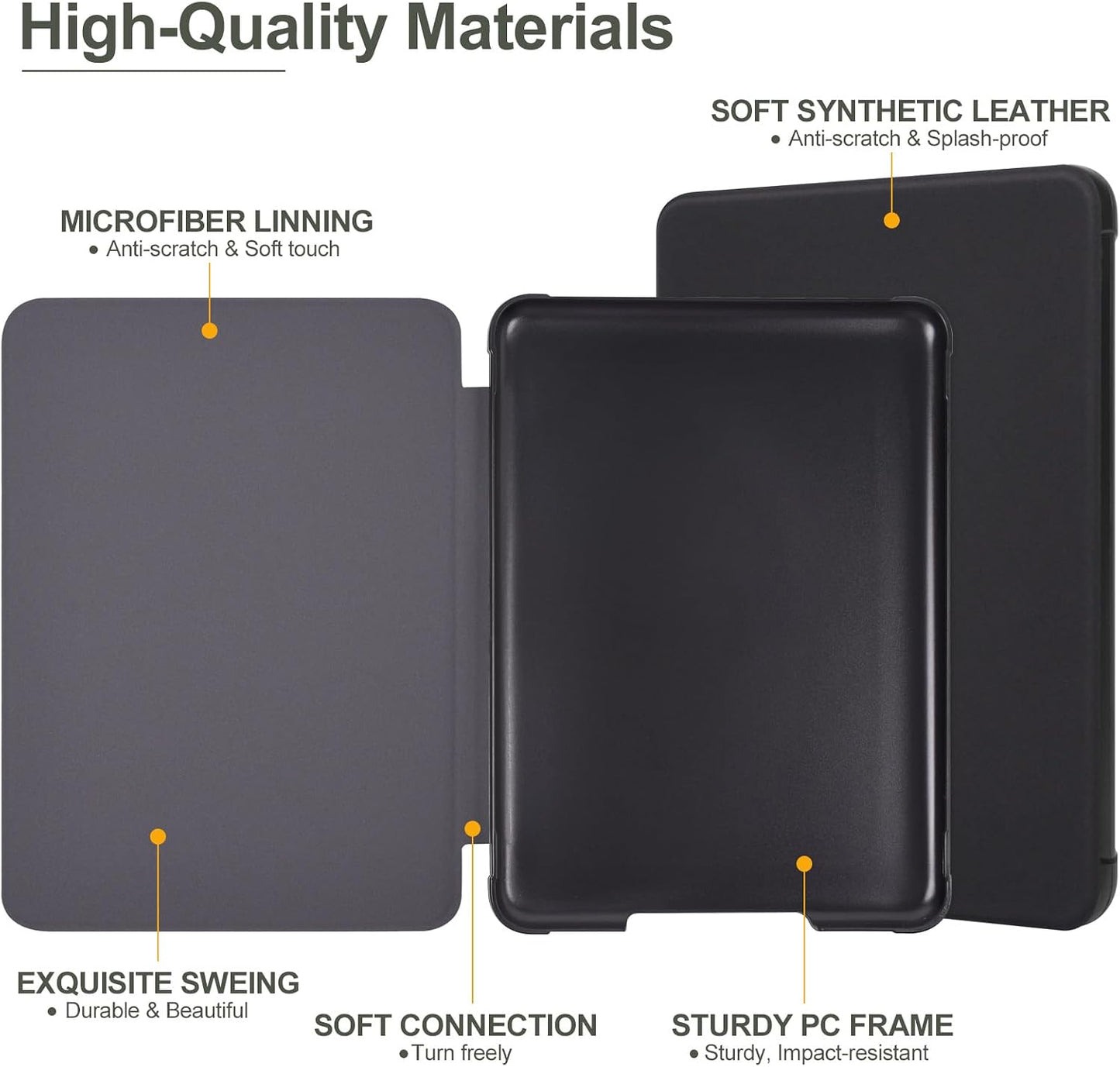 Kindle Paperwhite Case - Slim Protective Cover with Auto Sleep/Wake | Fits 7-Inch 12th Gen & Colorsoft 1st Gen - Black