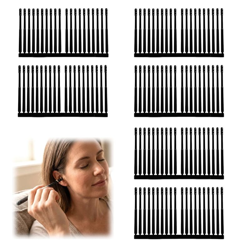 120PCS Disposable Sticky Ear Wax Removal Sticks, Gentle Ear Cleaning Stick, Adhesive Ear Cleaner Sticky Pick, Portable Family Pack Stick Ear Cleaner for Home, Travel, Daily Personal Care, 6 Set