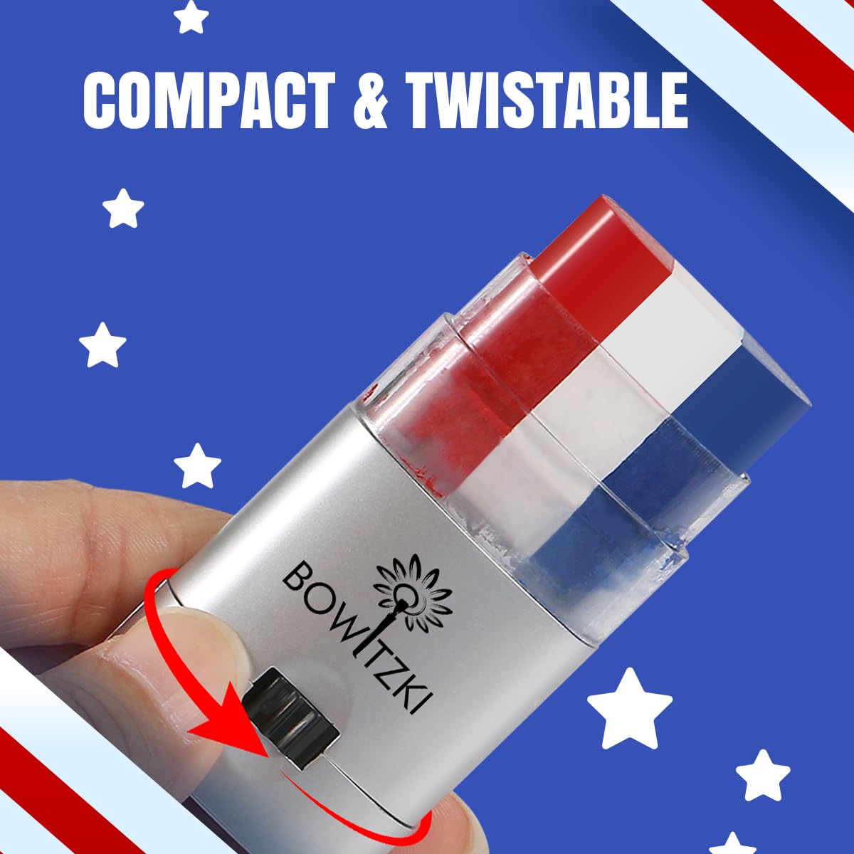 Patriotic Face Paint Sticks - 5PCS Red, White & Blue Makeup for 4th of July | Waterproof Eye Black for Sports Fans