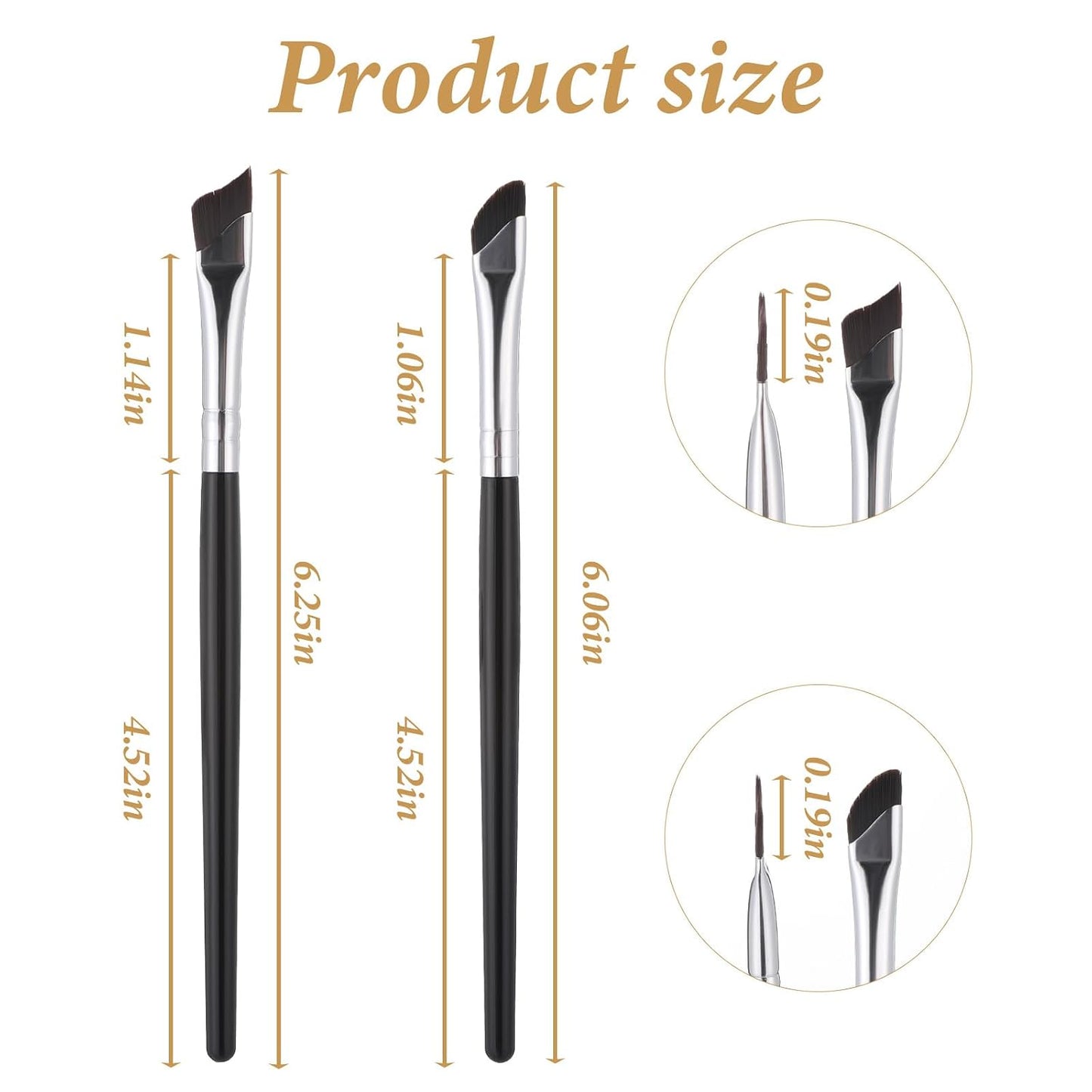 Angled Eyeliner Brush Set - 3PCS Ultra Thin Slanted Eyebrow & Concealer Tools | Precision Makeup Applicators