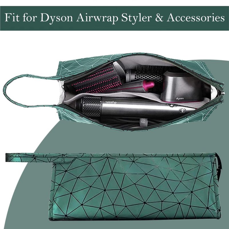 Ezindraw Travel Case Compatible with Dyson Airwrap & Curling Iron/Shark Flexstyle, Portable Carrying Waterproof Organizer for Hair Attachments, Portable Storage Case for Hair Dryer (Emerald Green)