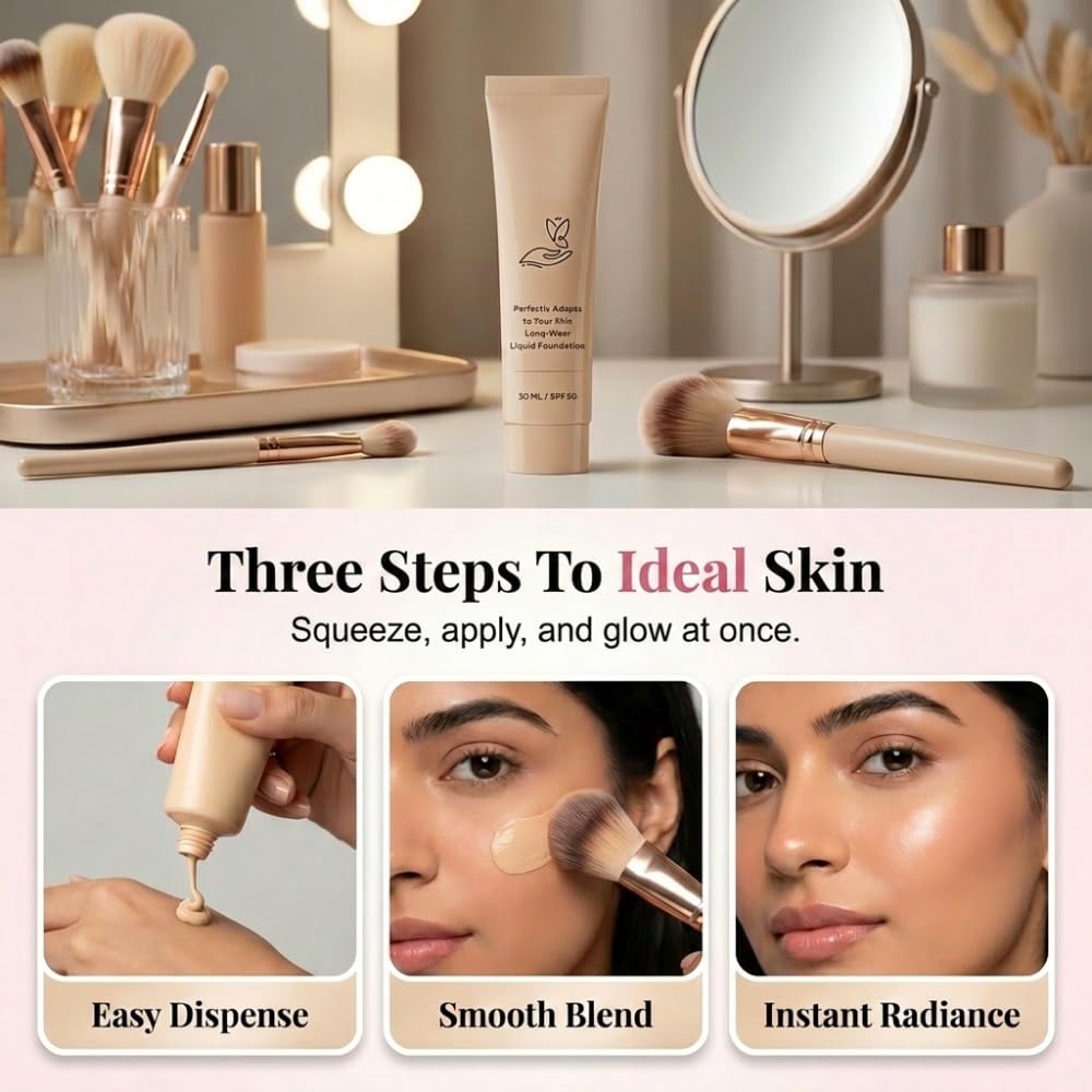 Color-Changing Foundation - Skin Tone Adapting Liquid Makeup for Women | Hydrating & Concealing (2pcs)