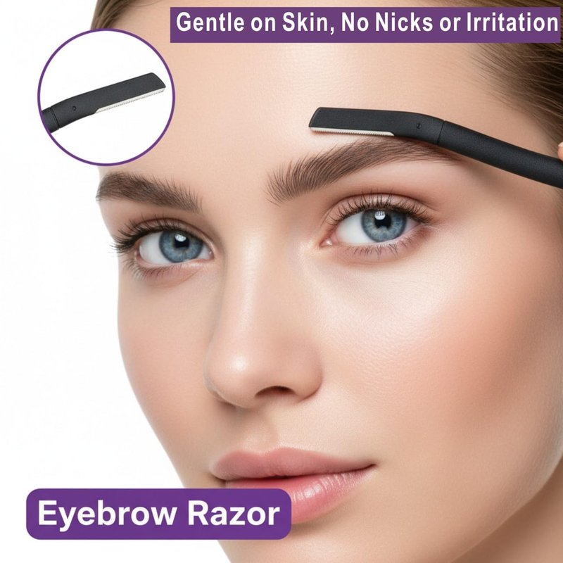 MIQUENYA 8 Pcs Eyebrow Kit, with Small Eyebrow Scissors with Comb,Eyebrow Razor Kit, Eyebrow Tweezers, Stainless Steel Nose Hair Scissors, Double-ended eyebrow Brush,Travel Size or Home, Gifts, Pink
