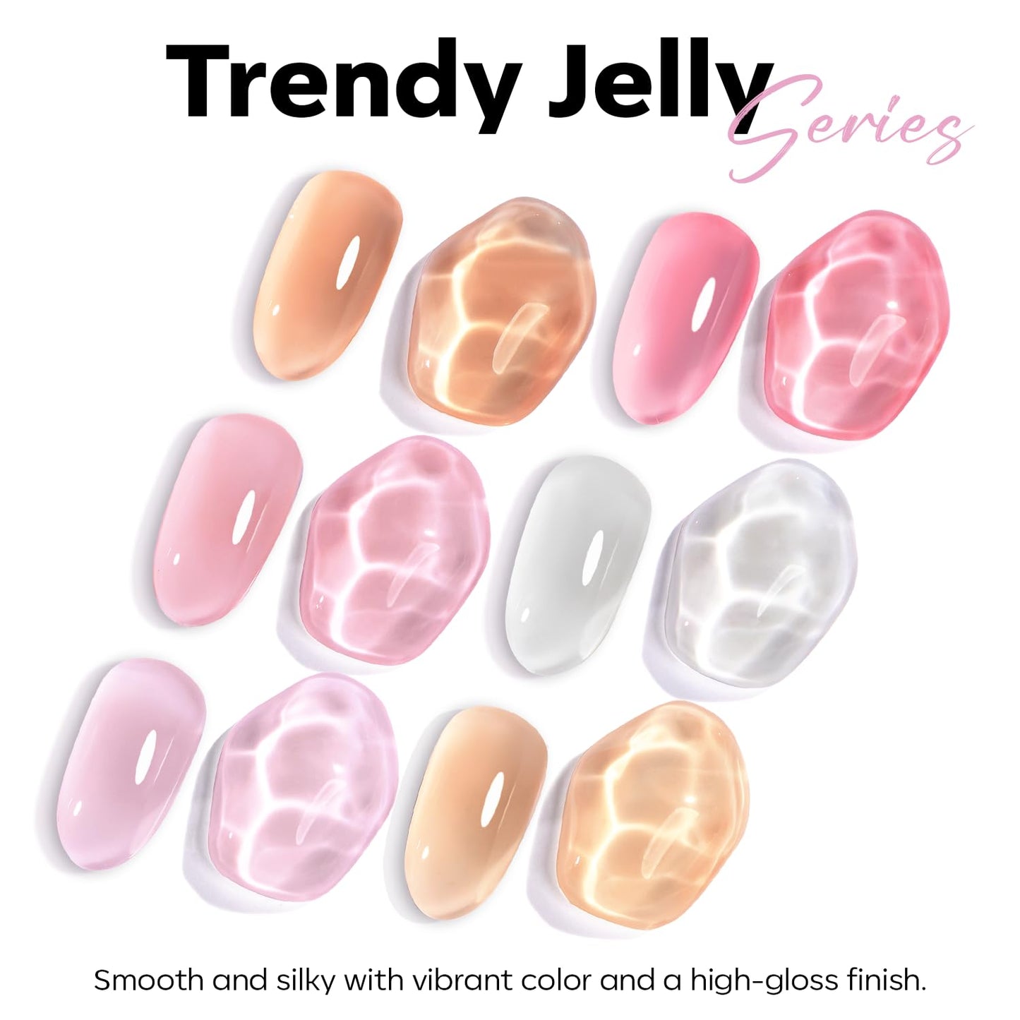 modelones Pink Gel Polish Jelly Sheer Milky Pink Gel Nail Polish Nude Polish Translucent Soak off LED Nail Gel DIY Manicure Soap Nails Clean Nail Polish 15 ML