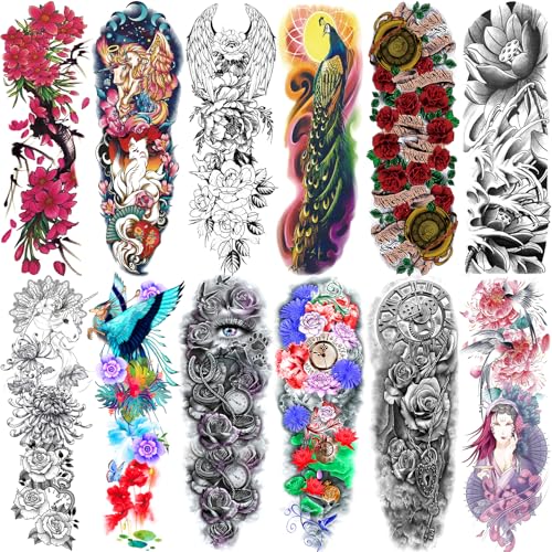 Aresvns Pattern 04 Flowers Temporary Tattoo Sleeve for Women