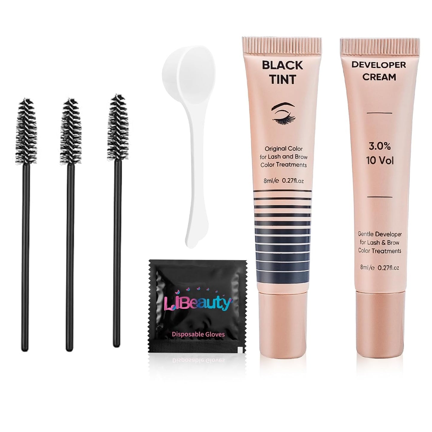 Libeauty Eyelash Color Kit - Instant Black Hair Dye with Reusable Eye Patches | DIY At Home or Salon