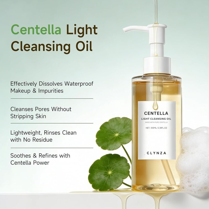 Centella Light Cleansing Oil - Gentle Makeup Remover & Hydrating Facial Cleanser | Lightweight Emulsifying Formula