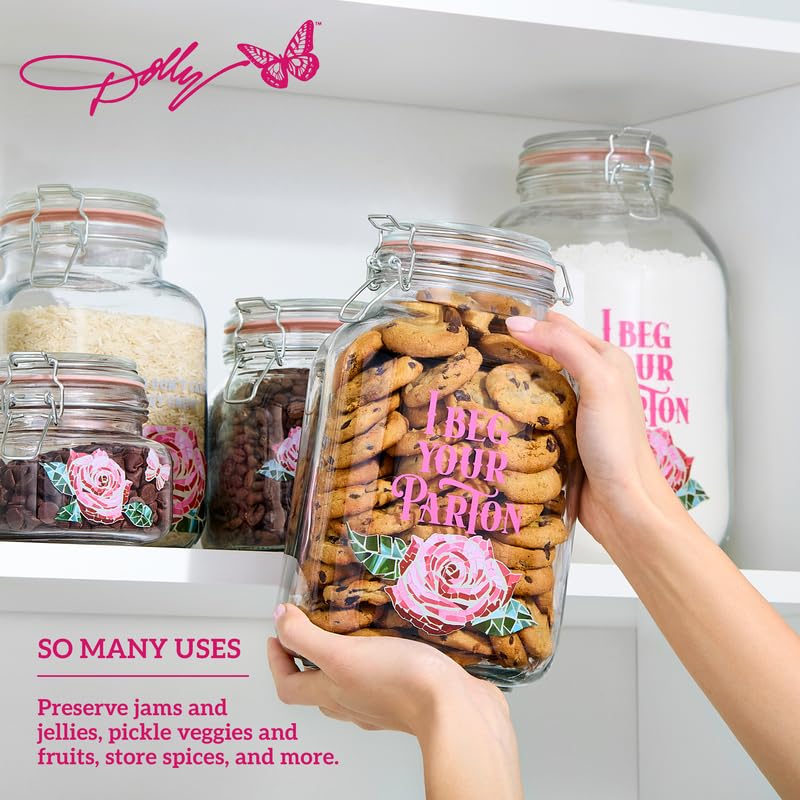 Dolly Parton 101 oz Glass Preserving Clamp Jar - Pink
