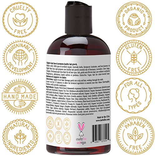 Laritelle Organic Travel Size Shampoo 2 oz - Strengthens Hair & Reduces Shedding