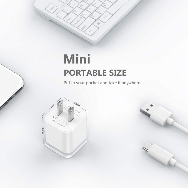 USB Wall Charger, LUOATIP 3-Pack 2.1A 5V Dual Port Cube Power Adapter Plug Block Charging Box Brick for iPhone 14 13 12 11 Pro Max SE XS XR X 8 7 6 6S Plus, Galaxy, LG, Moto, Android Phones