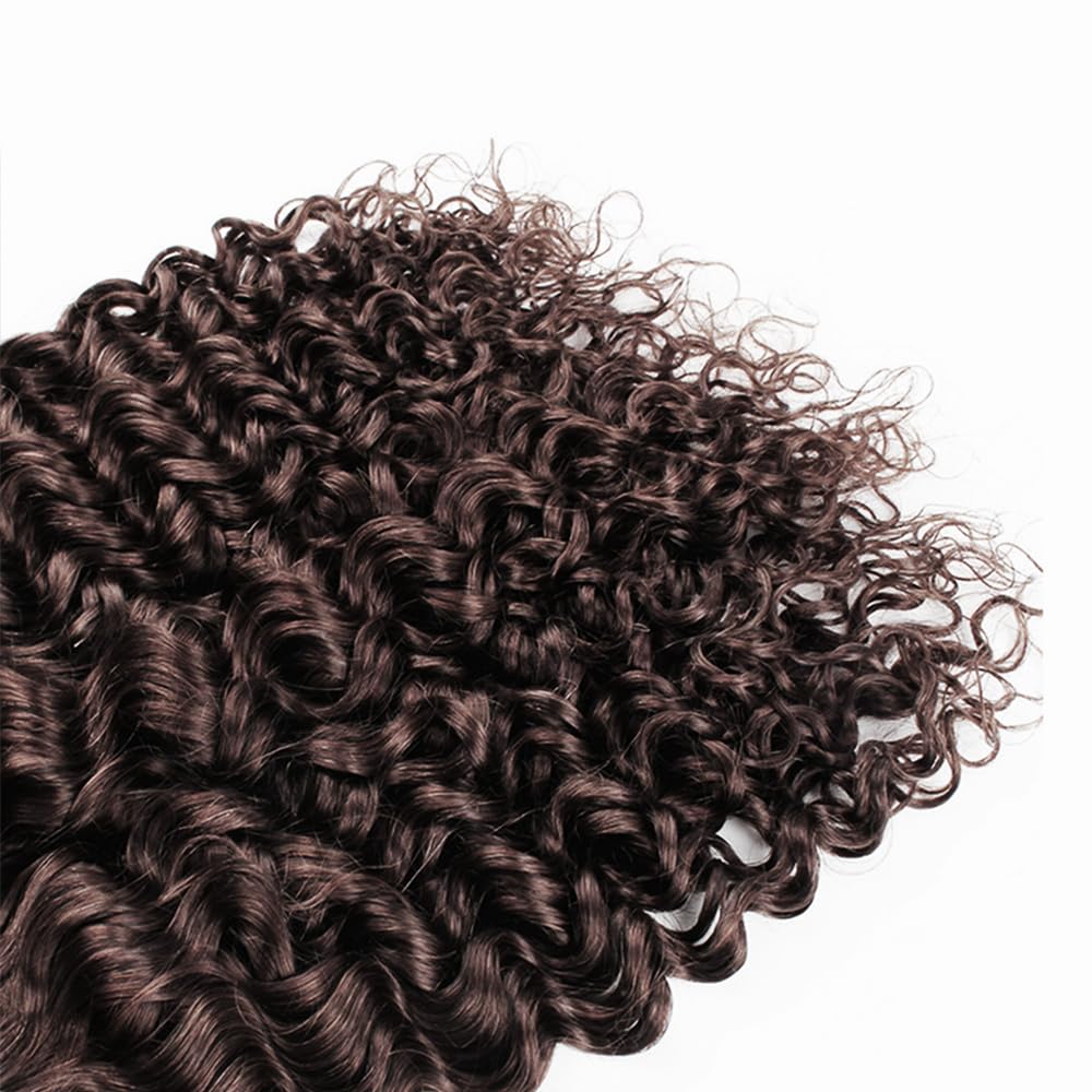 #4 Curly Wave Bundle Chocolate Brown Bundles Human Hair 24 26 28 Inch 150g Unprocessed Curly Wave Dark Brown Bundles Human Hair Extensions