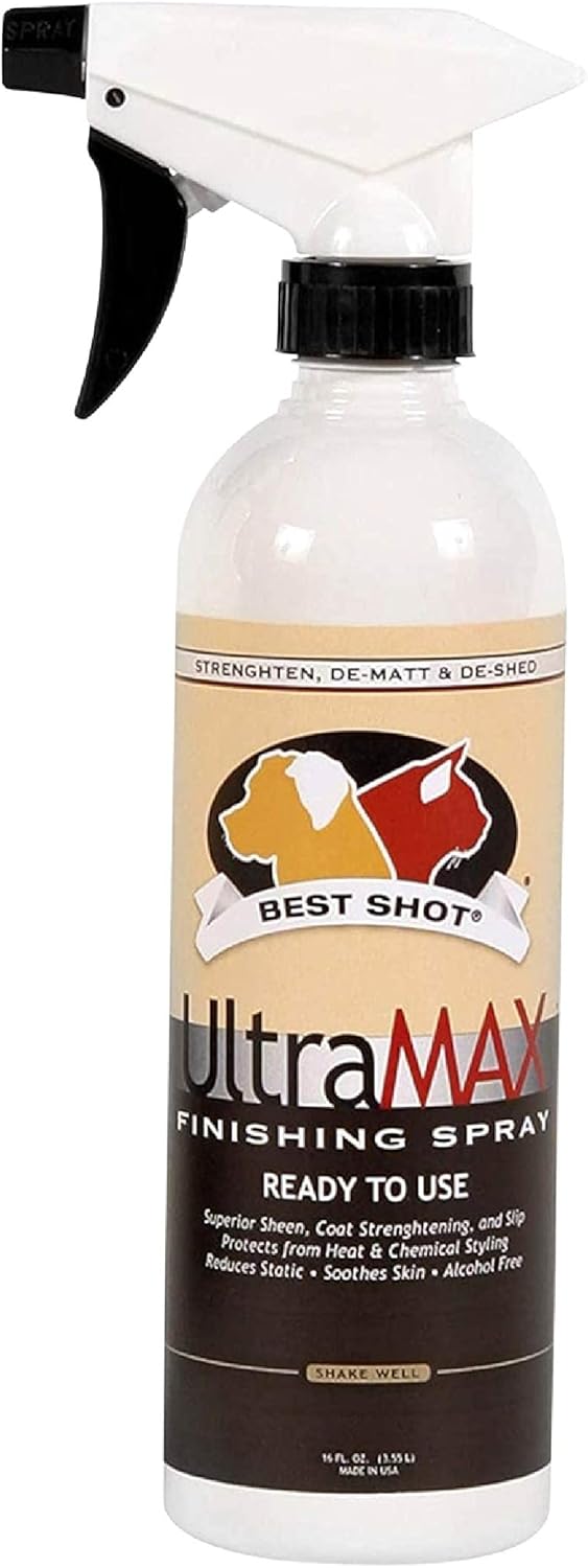 UltraMAX Pro Finishing Spray - Ideal Pet Detangler & Grooming Spray for Dogs & Cats | 17 Oz Hydrating Formula