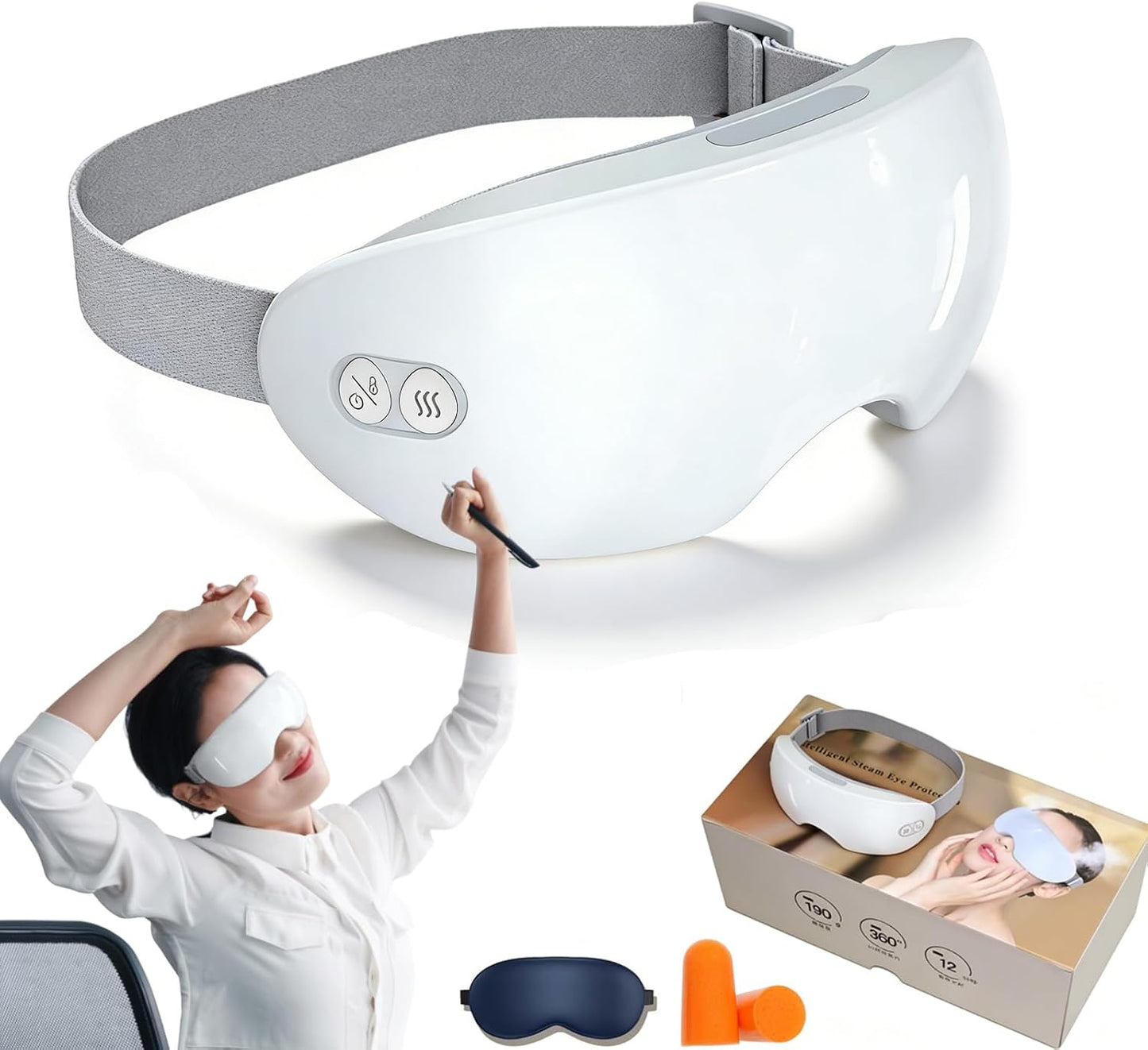 Steam Eye Mask - Adjustable Hot & Cold Steam Therapy for Dry Eyes | Moisturizing Care