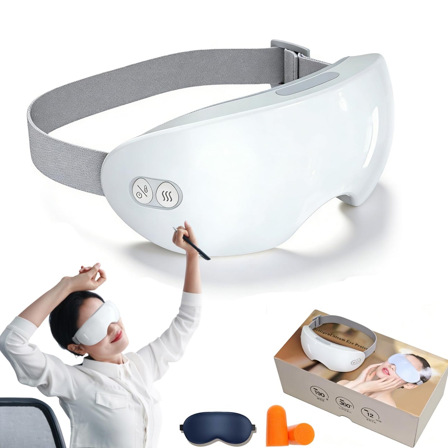 Steam Therapy Mask, Steam Eye Mask for Dry Eyes, Steam Therapy Pro, 2 Levels Smart Timing Adjustable Hot and Cold Steamer Settings, Moisturizing Care (Standard)