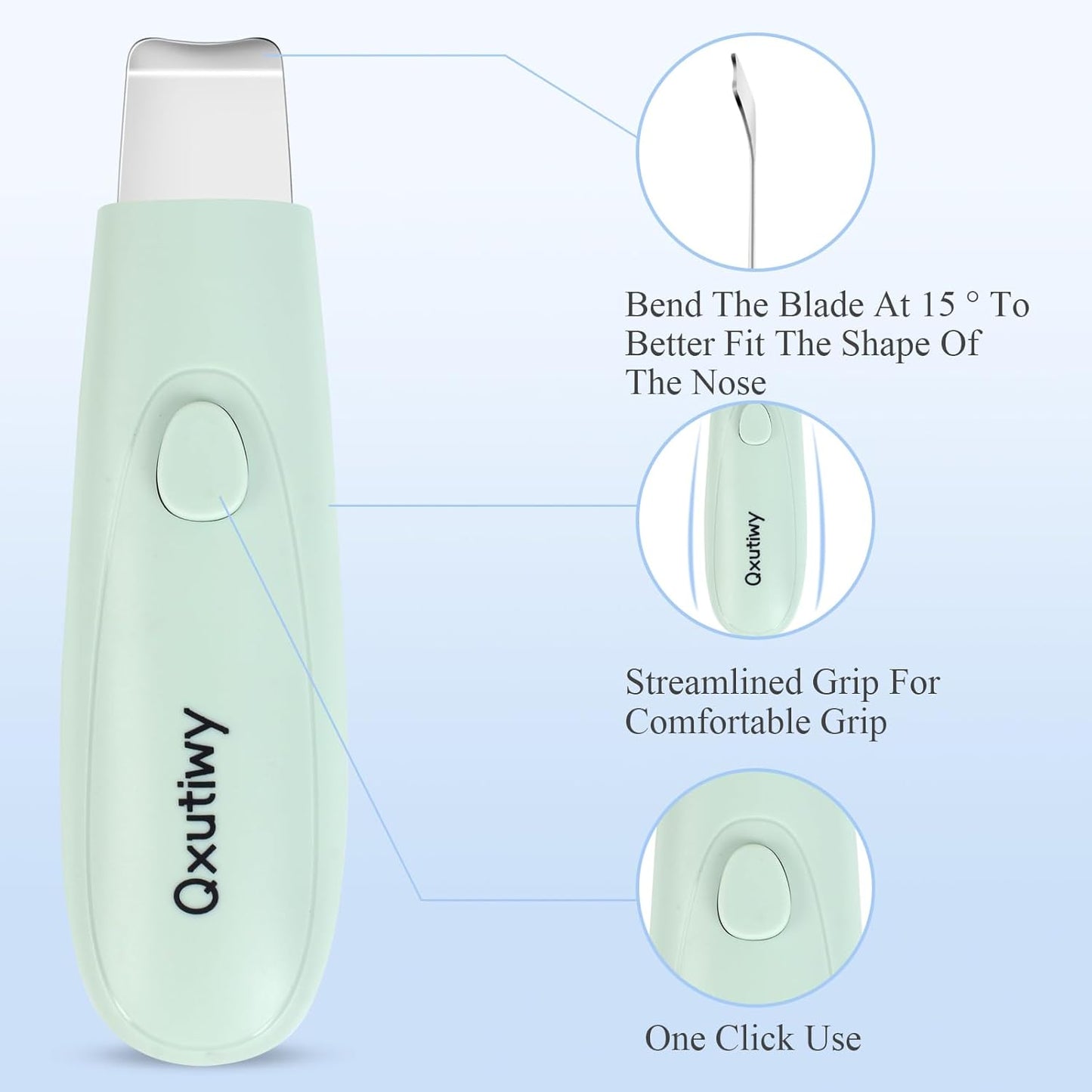 Skin Scrubber | 2-in-1 Pore Cleaner Tool for Deep Cleansing - Blackhead Remover with Silicone Brush Heads