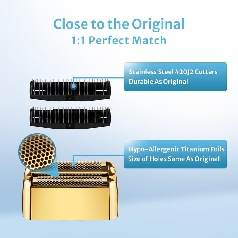 FXFS2 Foil Shaver Replacement Foil Compatible with Babyliss Foil Shaver FXFS2, Gold Color, 1Pack
