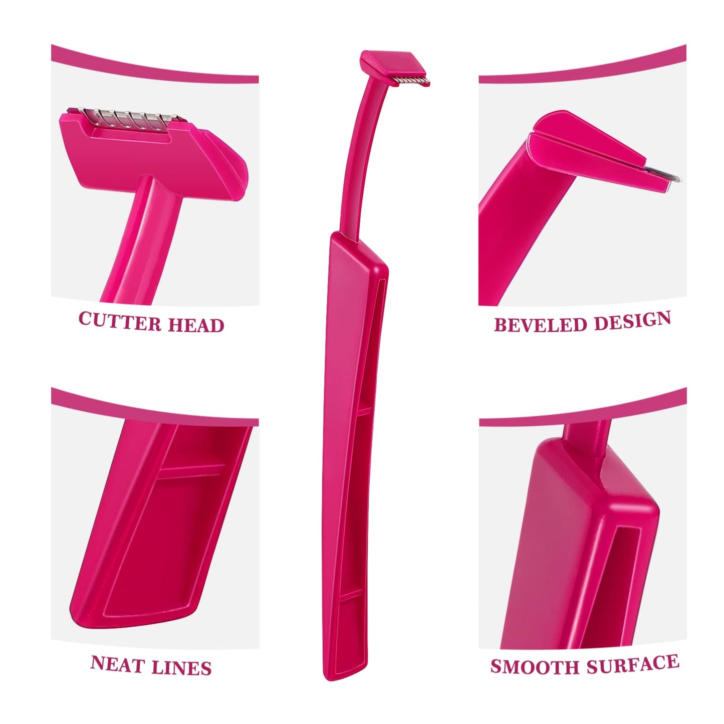 Beavorty 6Pcs Eyebrow Razor Stainless Steel Eyebrow Razors Brow Touch Up Razors Facial Hair Remover with Stainless Steel Blades Armpit Hair Razors for Multipurpose Facial Body Hair Removal