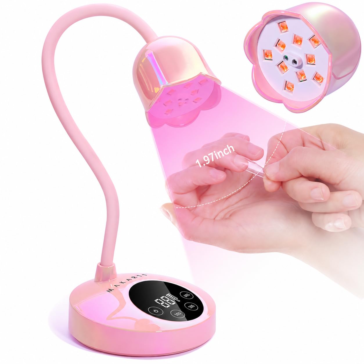 Makartt Mini UV Nail Lamp - Rechargeable LED Nail Dryer with 4 Timers & Auto Sensor for Fast Curing | Perfect for Home DIY Manicure