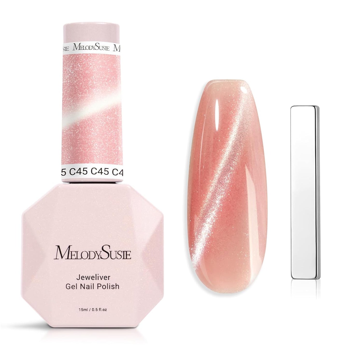 MelodySusie Cat Eye Gel Nail Polish - Burgundy Red Glitter Holographic | 0.5 Fl Oz UV Nail Art