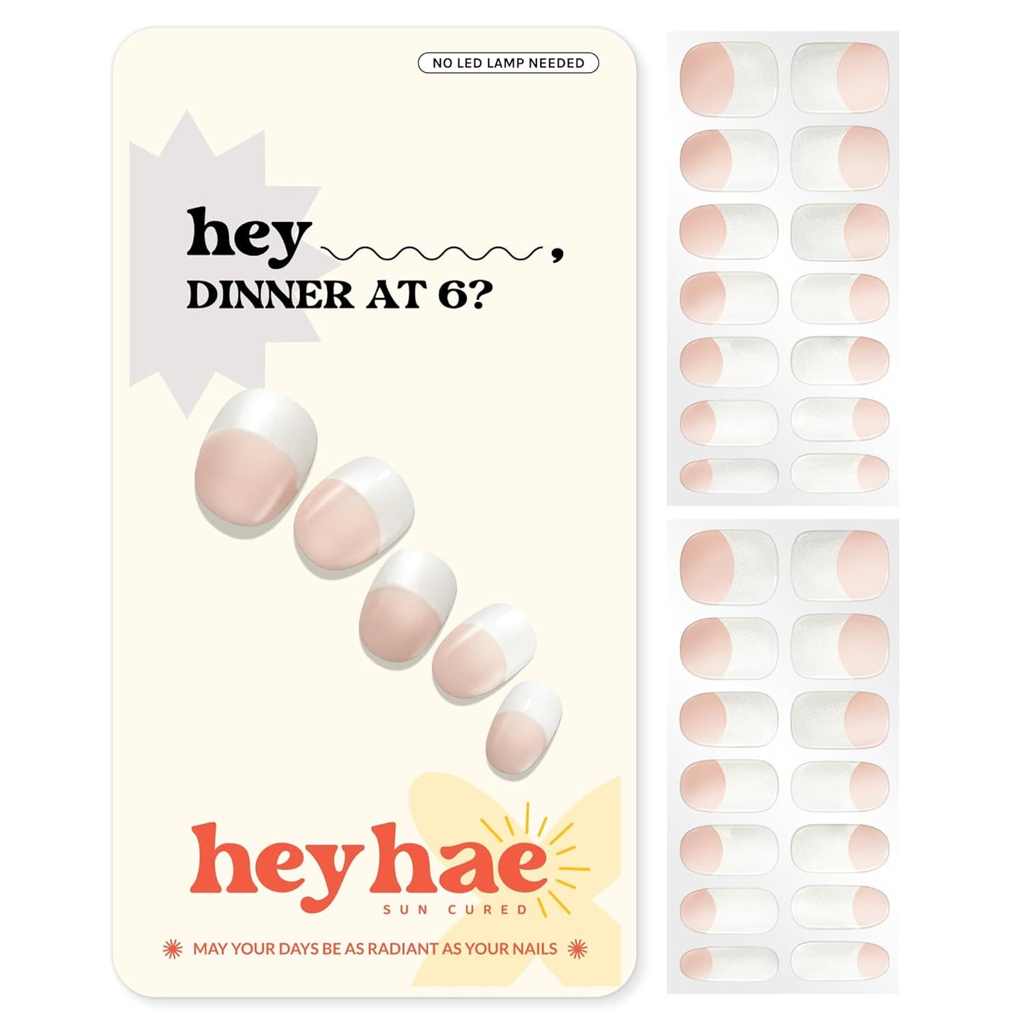 Semi Cured Gel Nail Strips - Ombre Beige Brown | Easy Apply & Remove, Salon Quality | 28 Strips, Prep Pads, Nail File & Stick