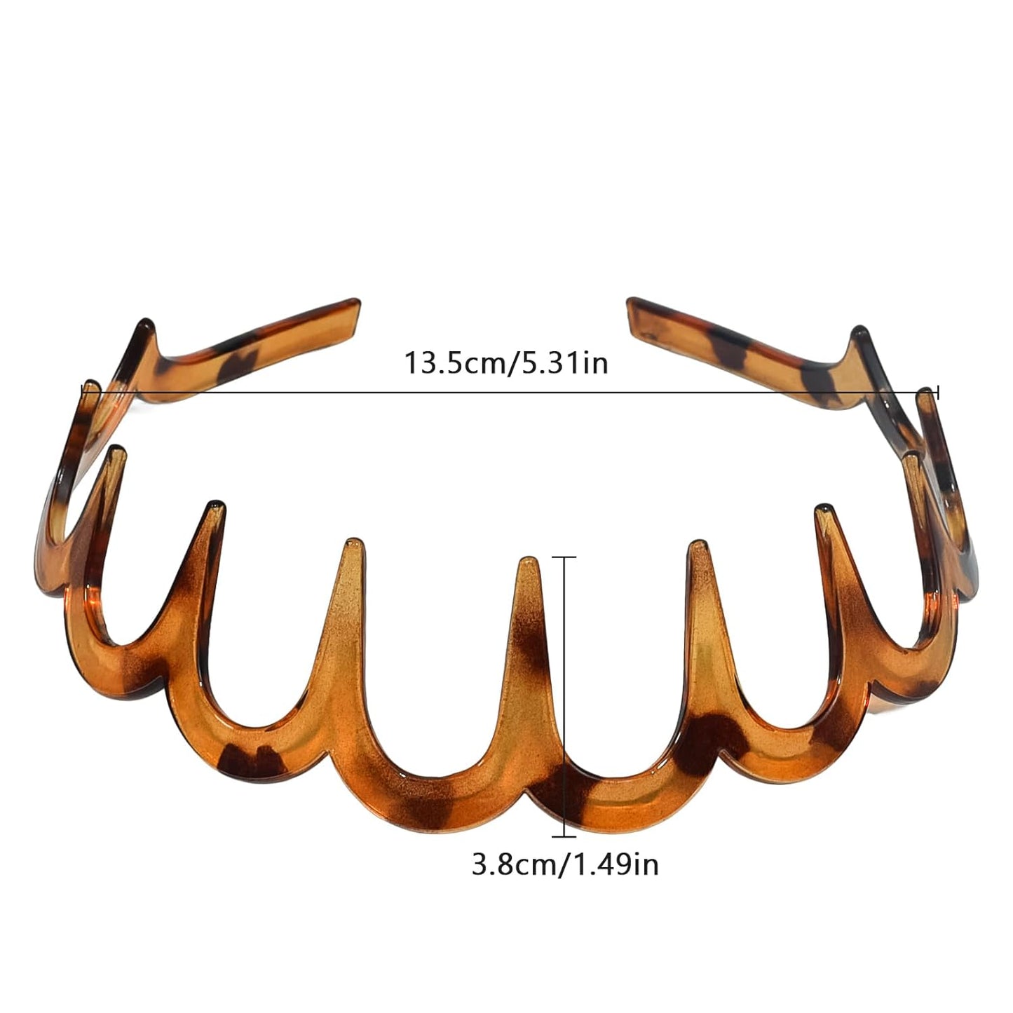 Zigzag Headbands for Women - Non-Slip U-Shaped Hair Accessories | 2-Pack Black & Tortoise Recycled Plastic