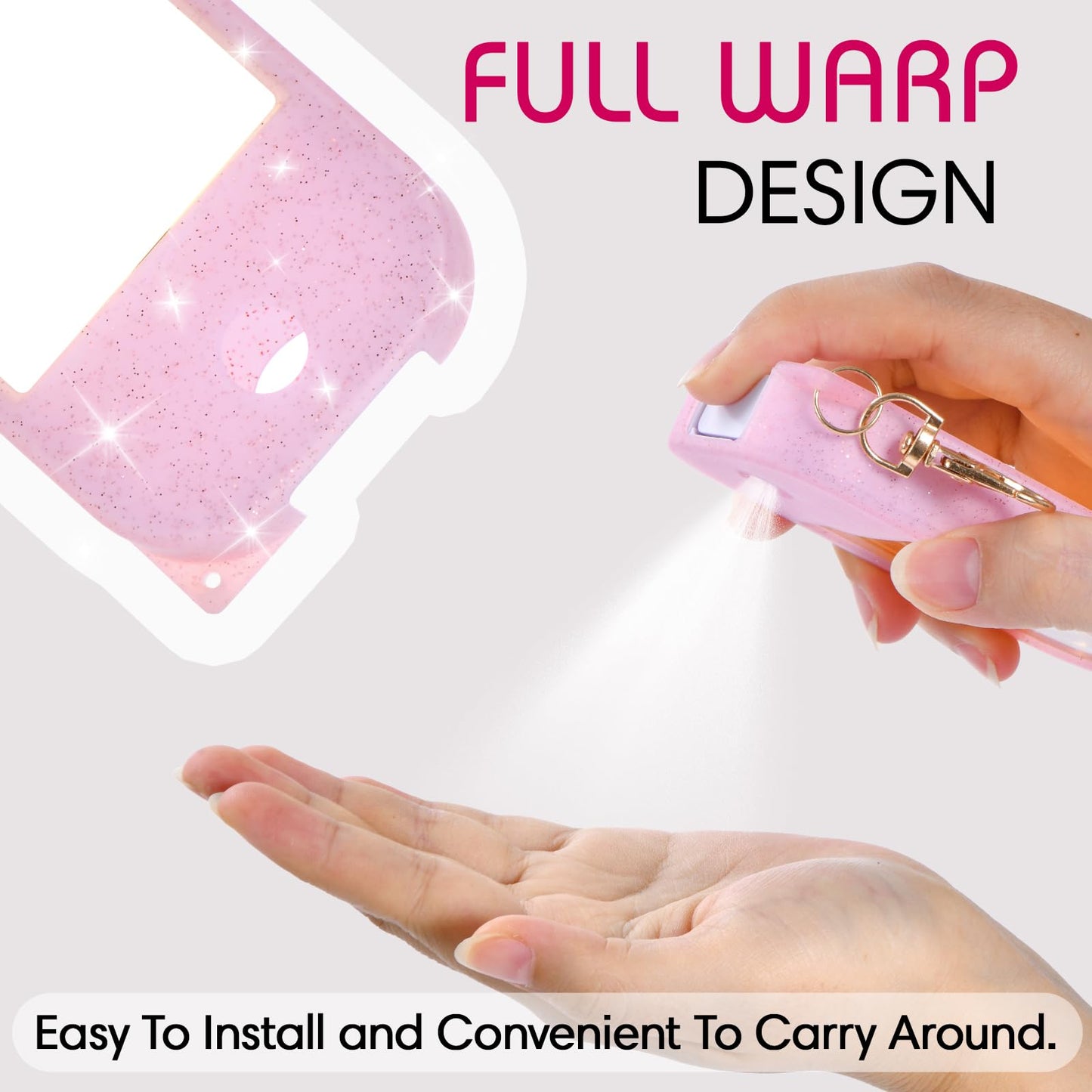 Giramika Silicone Case Compatible with Touchland Hand Sanitizer Spray, Protective Case for Spray 1FL. OZ., Sparkling Pink